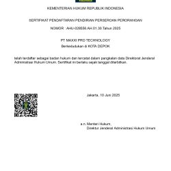 Sertifikat Maxxi Pro Technology